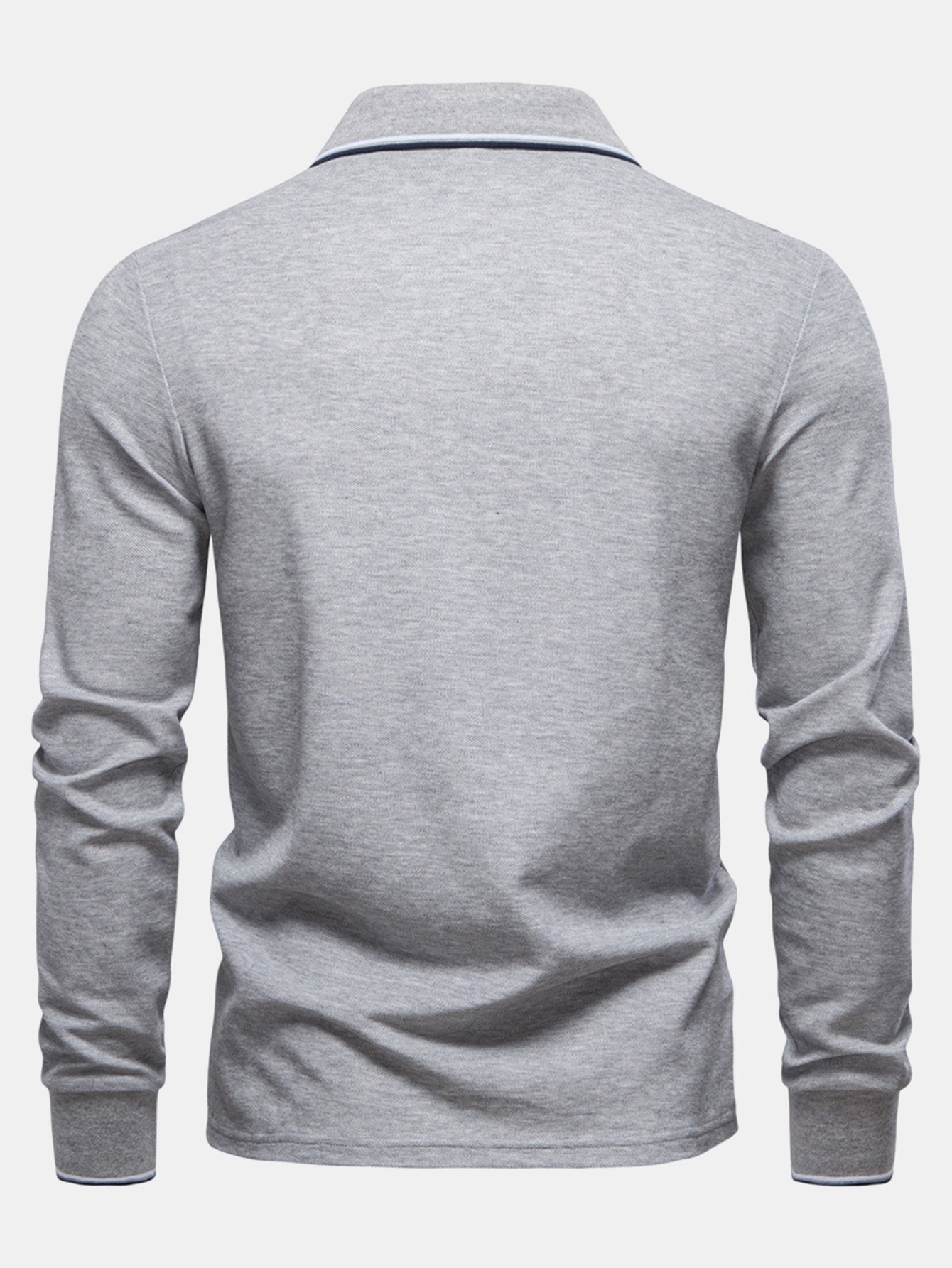 Long Sleeved Contrast Polo Shirt