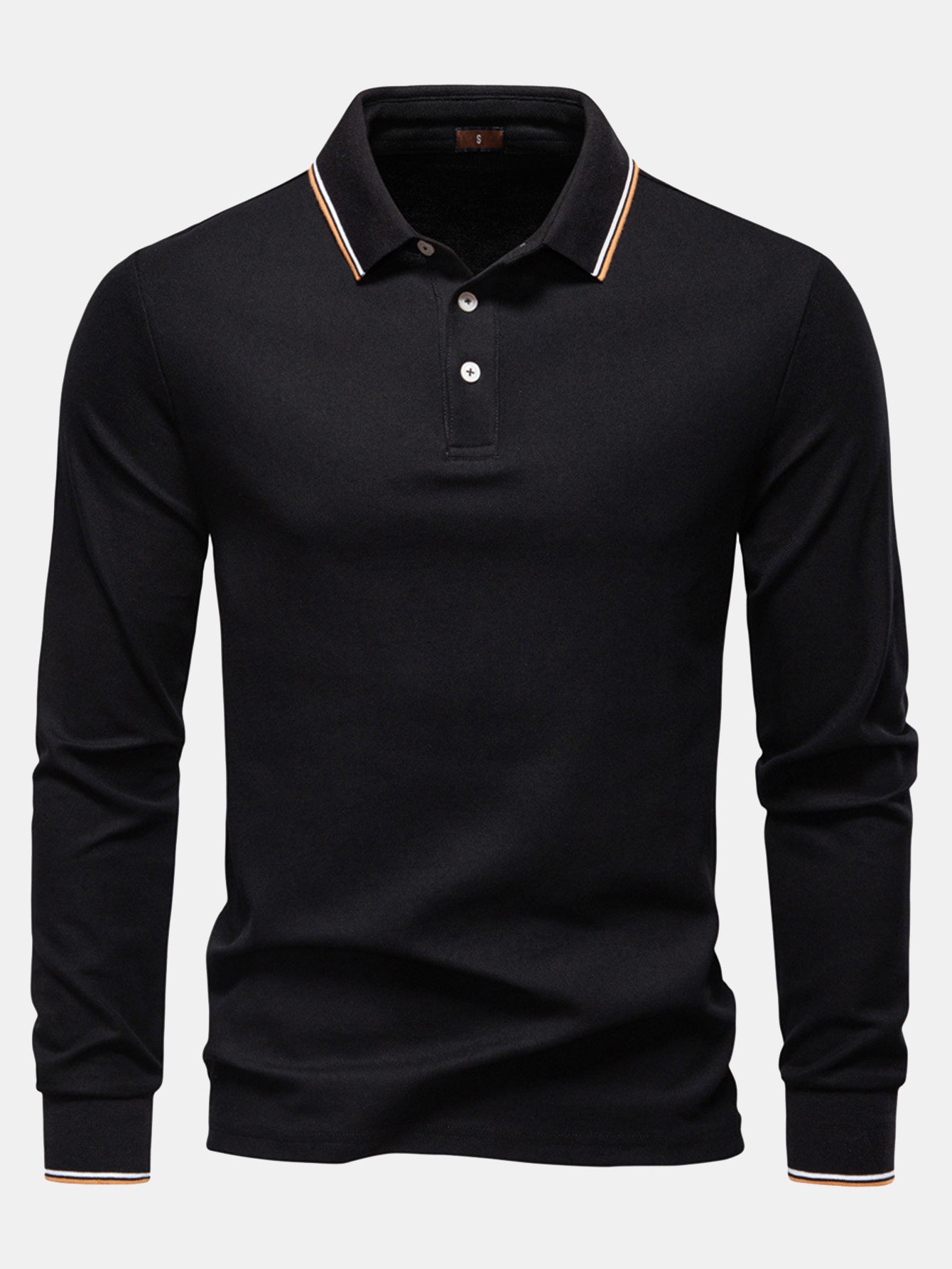 Long Sleeved Contrast Polo Shirt