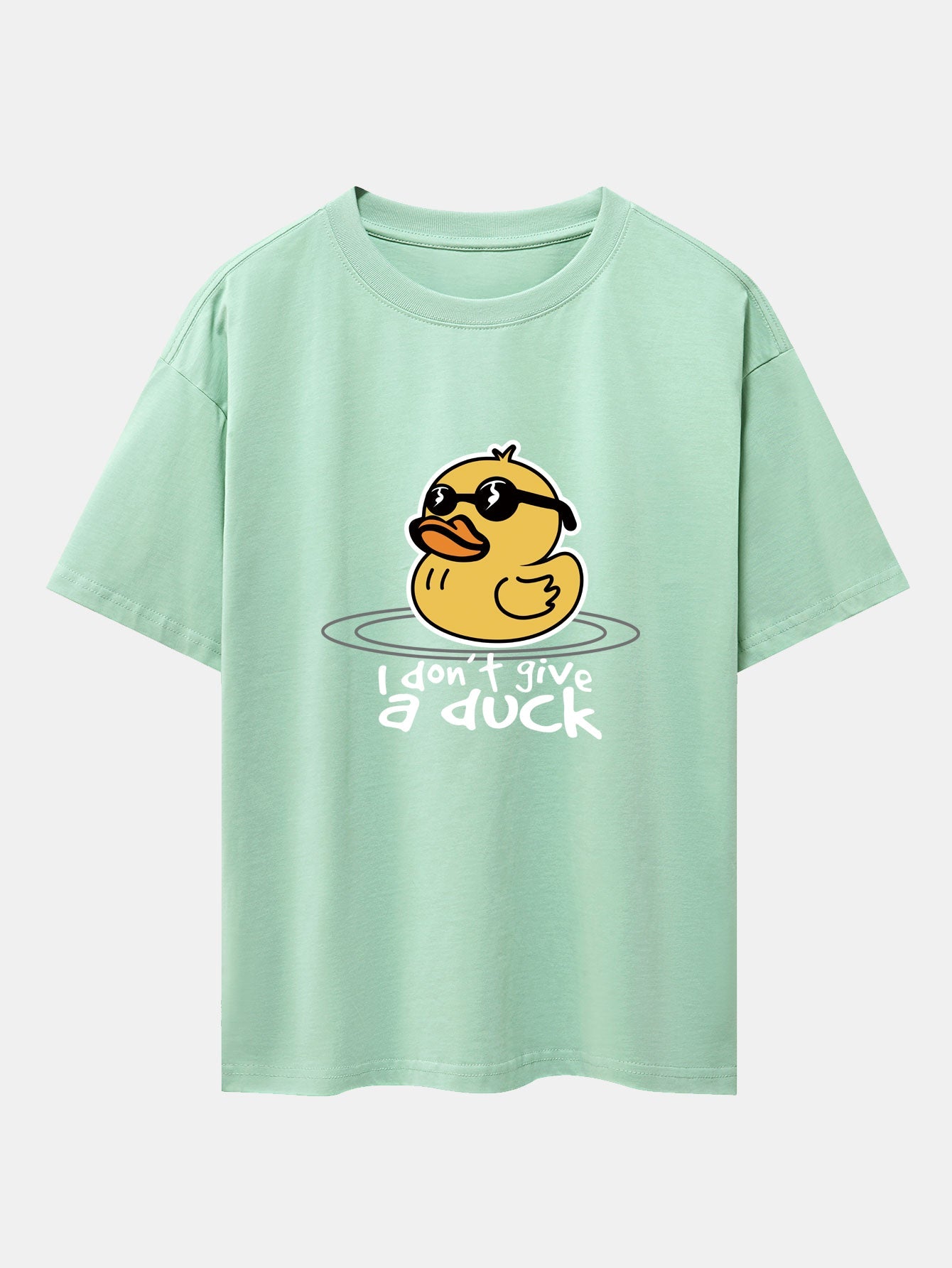 Yellow Duck With Sunglasses Print Drop Shoulder Oversize T-Shirt