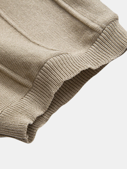 Striped Jacquard Crew Neck Sweater Knitted T-Shirt