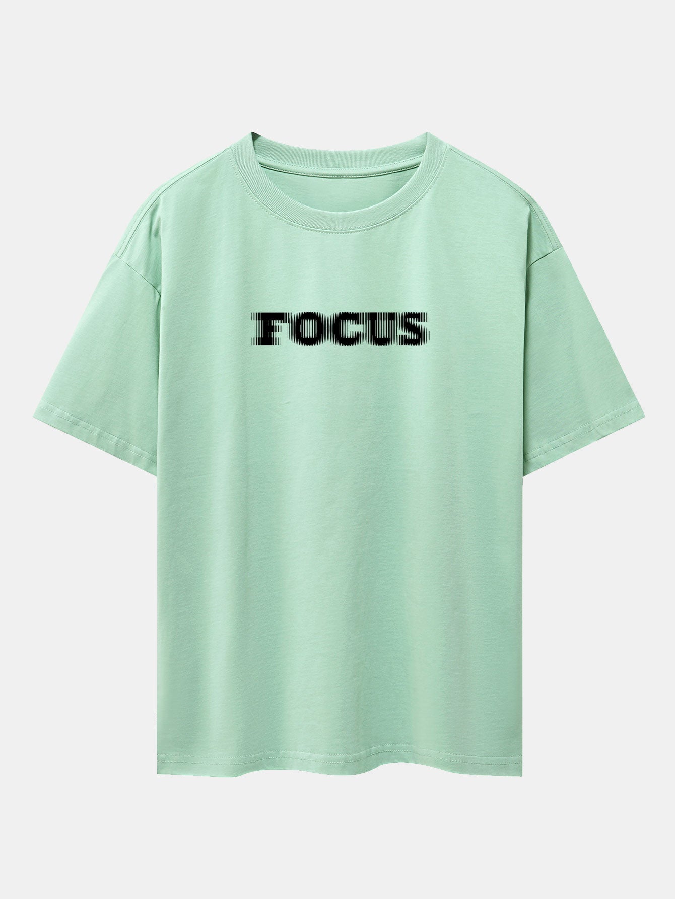 Vague Focus Print Drop Shoulder Oversize T-Shirt