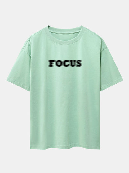 Vague Focus Print Drop Shoulder Oversize T-Shirt