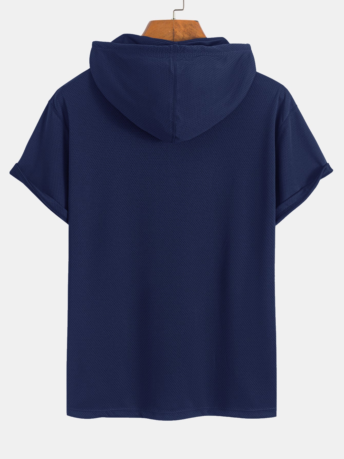 Athletic Mesh Kangaroo Pocket Hooded T-Shirt