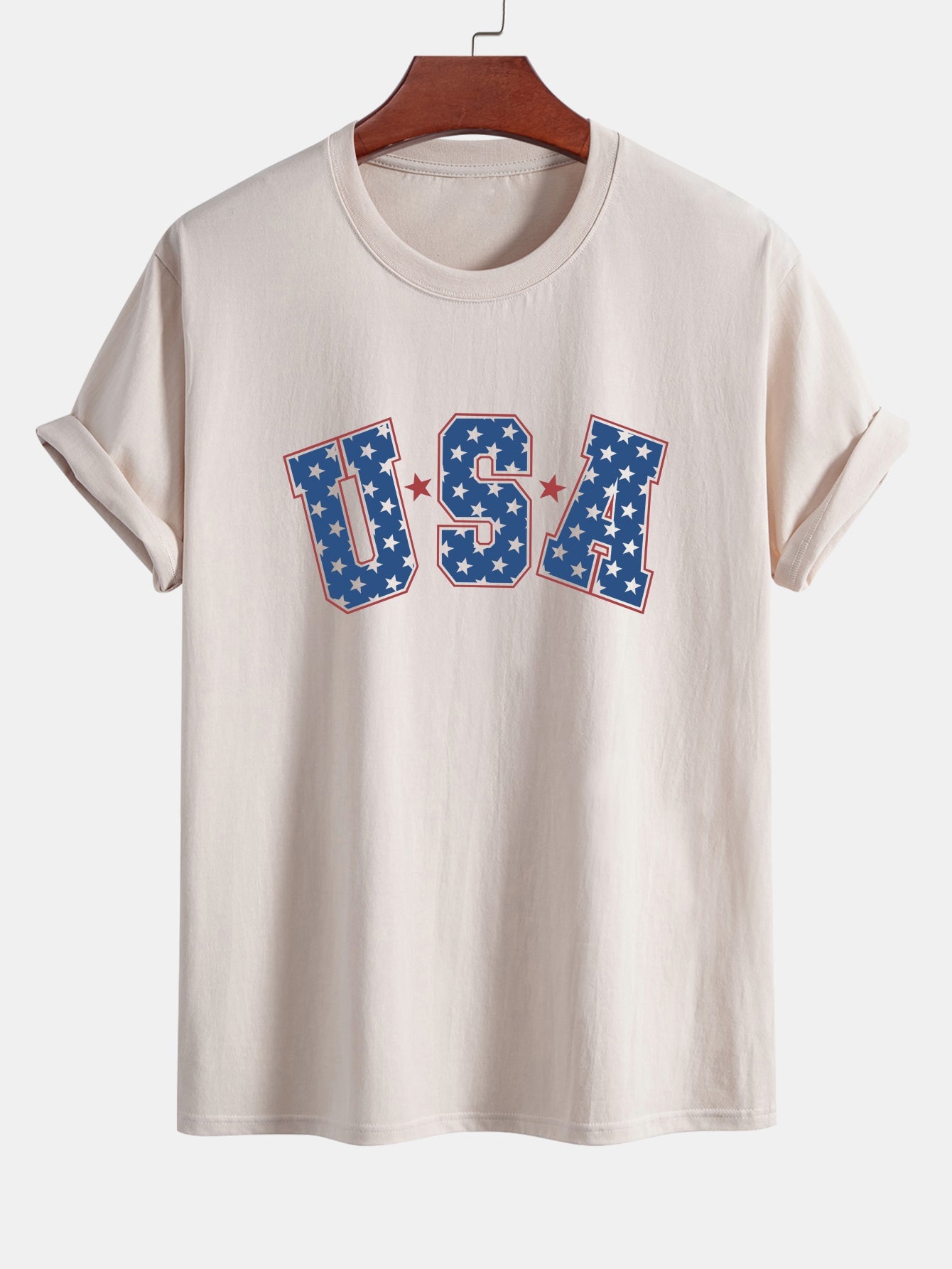 Regular Fit USA Print Cotton T-Shirt