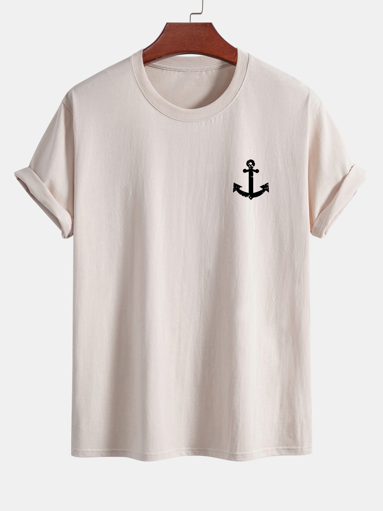 Regular Fit Anchor Print Cotton T-Shirt
