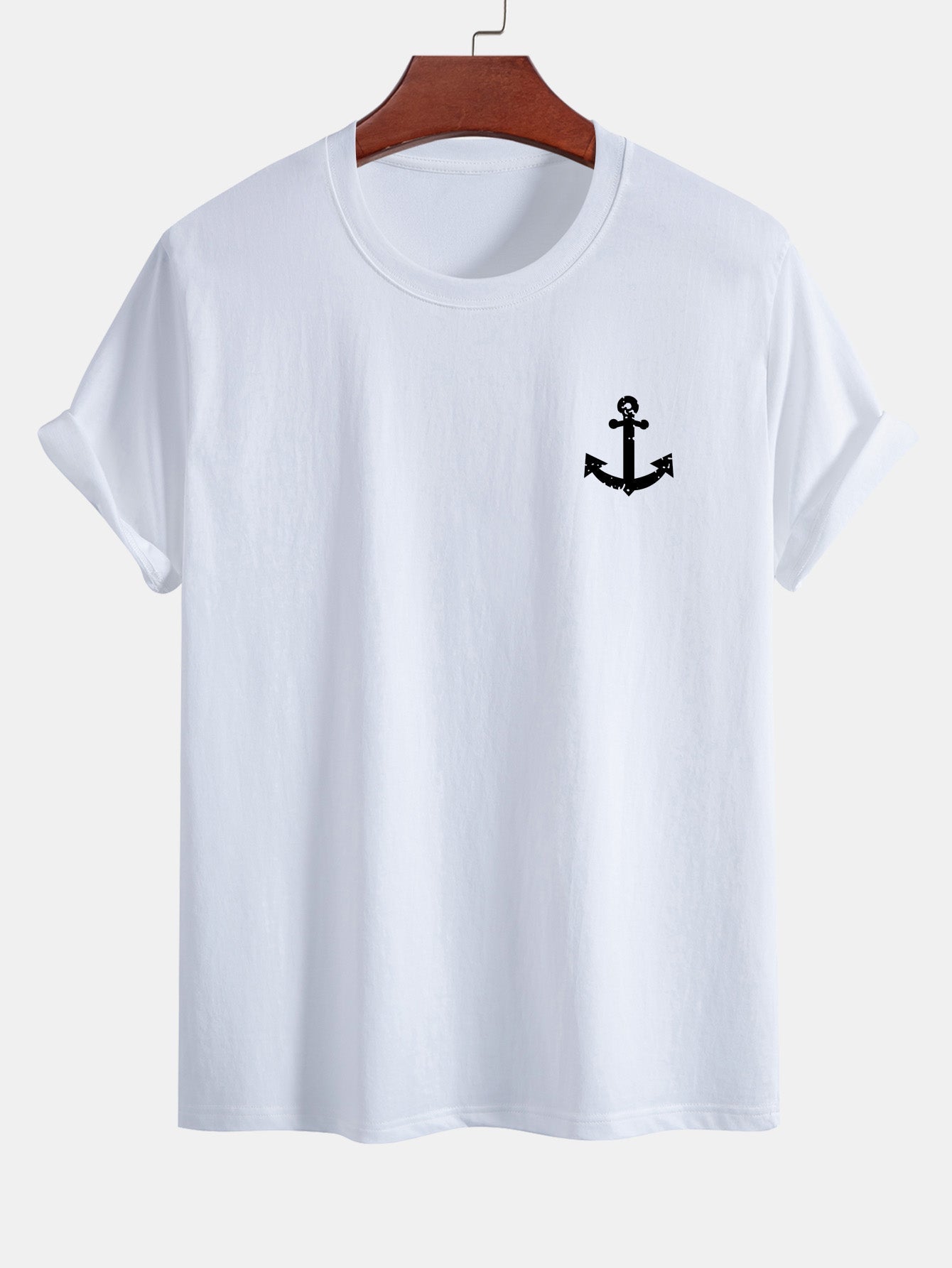 Regular Fit Anchor Print Cotton T-Shirt