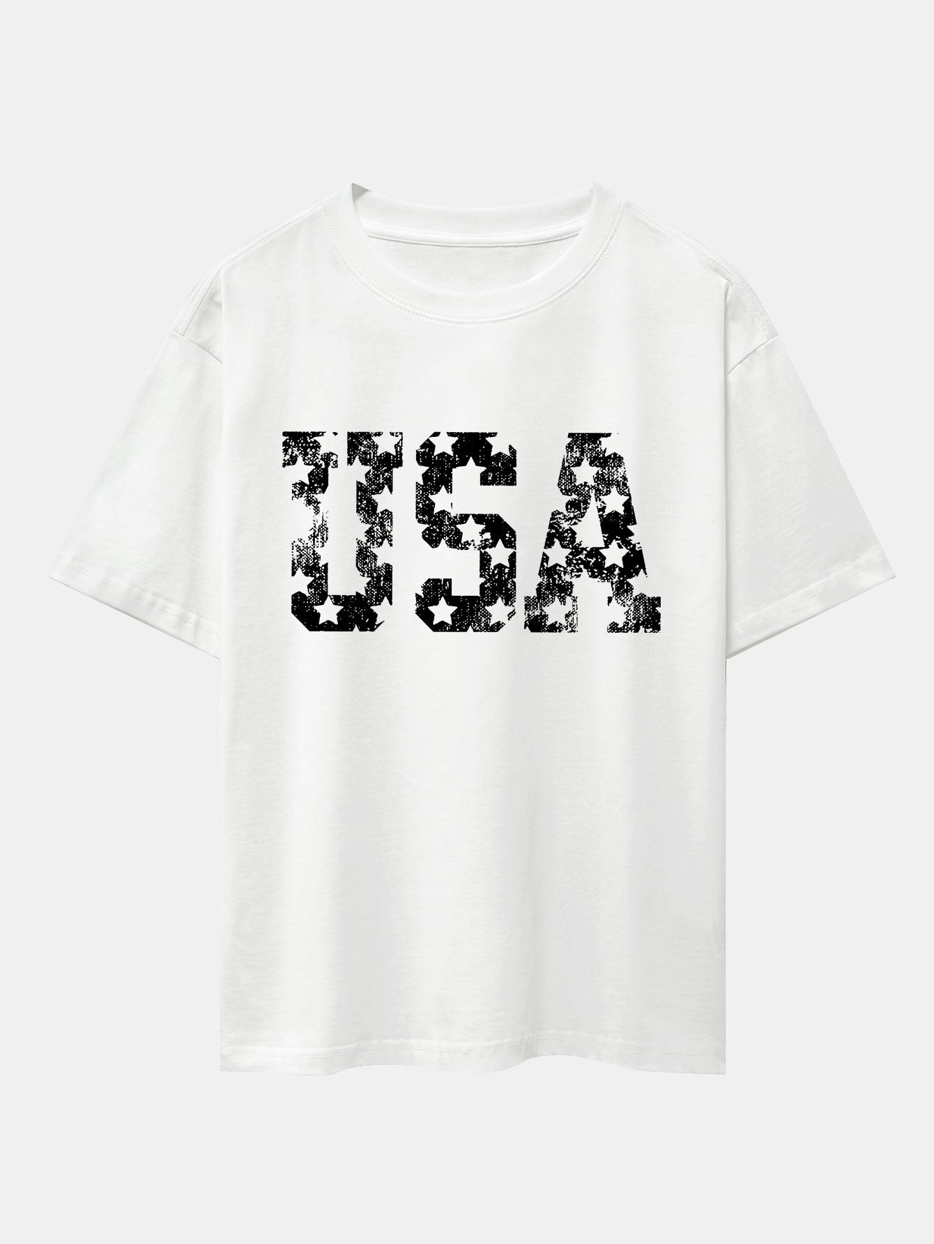 USA Print Drop Shoulder Oversize T-Shirt