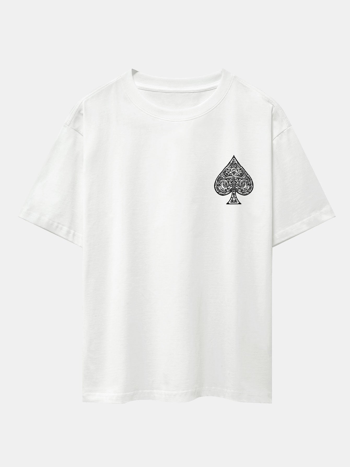 Ace Of Spades Print Drop Shoulder Oversize T-Shirt
