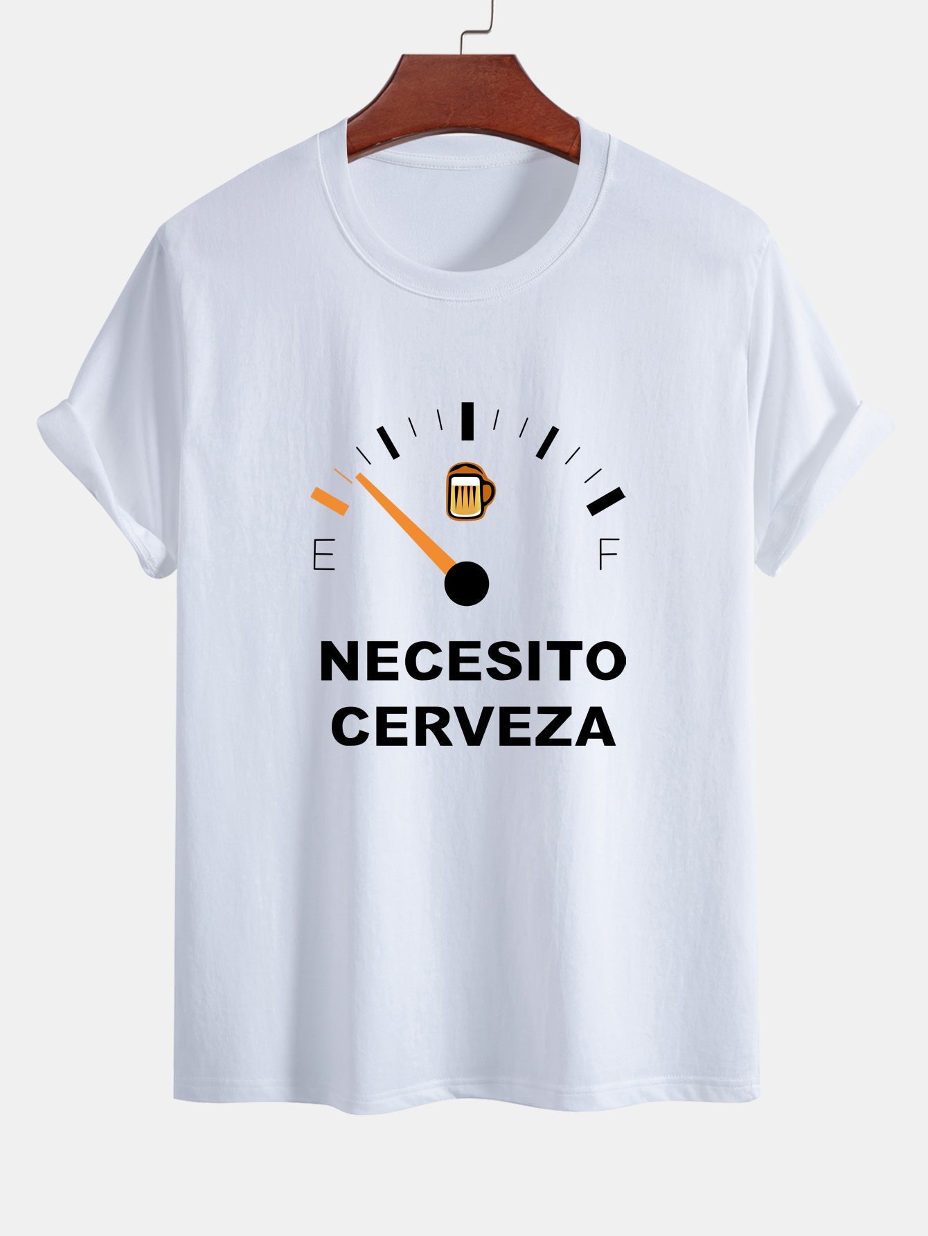 Regular Fit I Need Beer Print Cotton T-Shirt