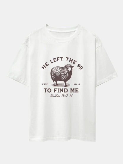 The Lost Lamb Print Drop Shoulder Oversize T-Shirt