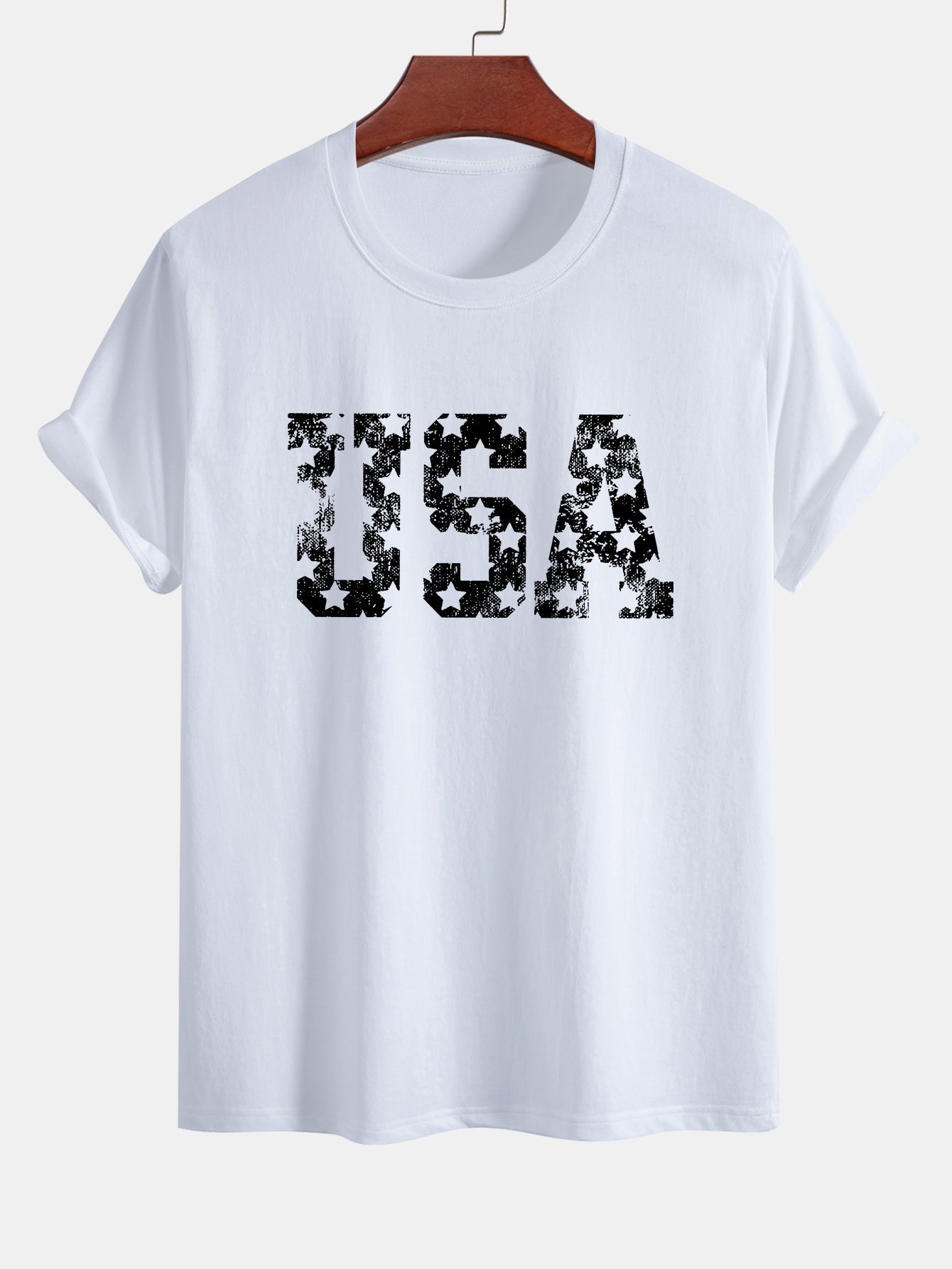 Regular Fit USA Print Cotton T-Shirt