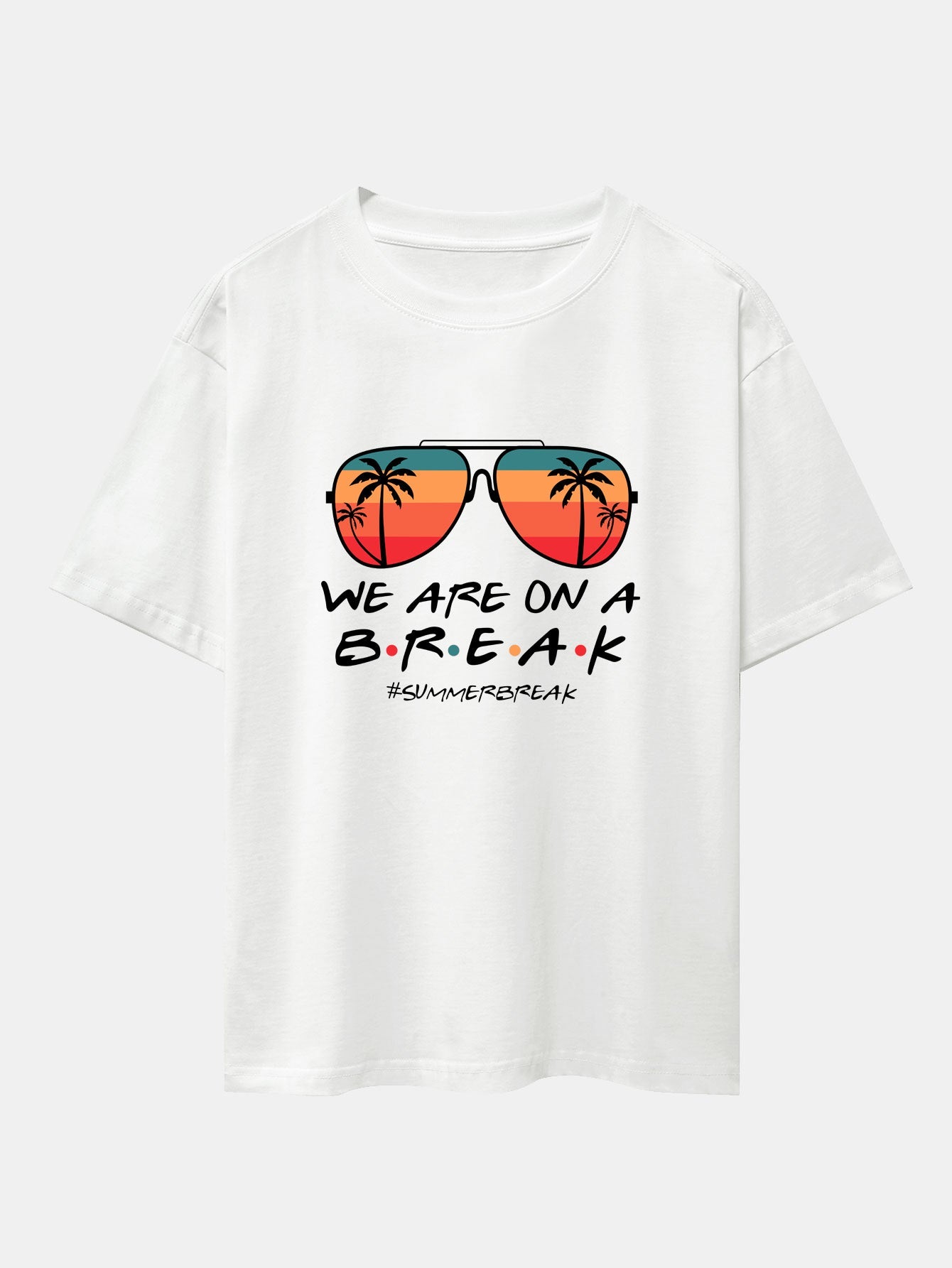 Sunglasses Palm Tree Print Drop Shoulder Oversize T-Shirt