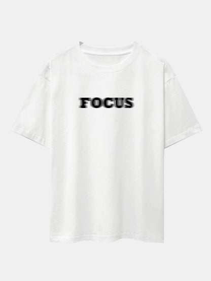 Vague Focus Print Drop Shoulder Oversize T-Shirt