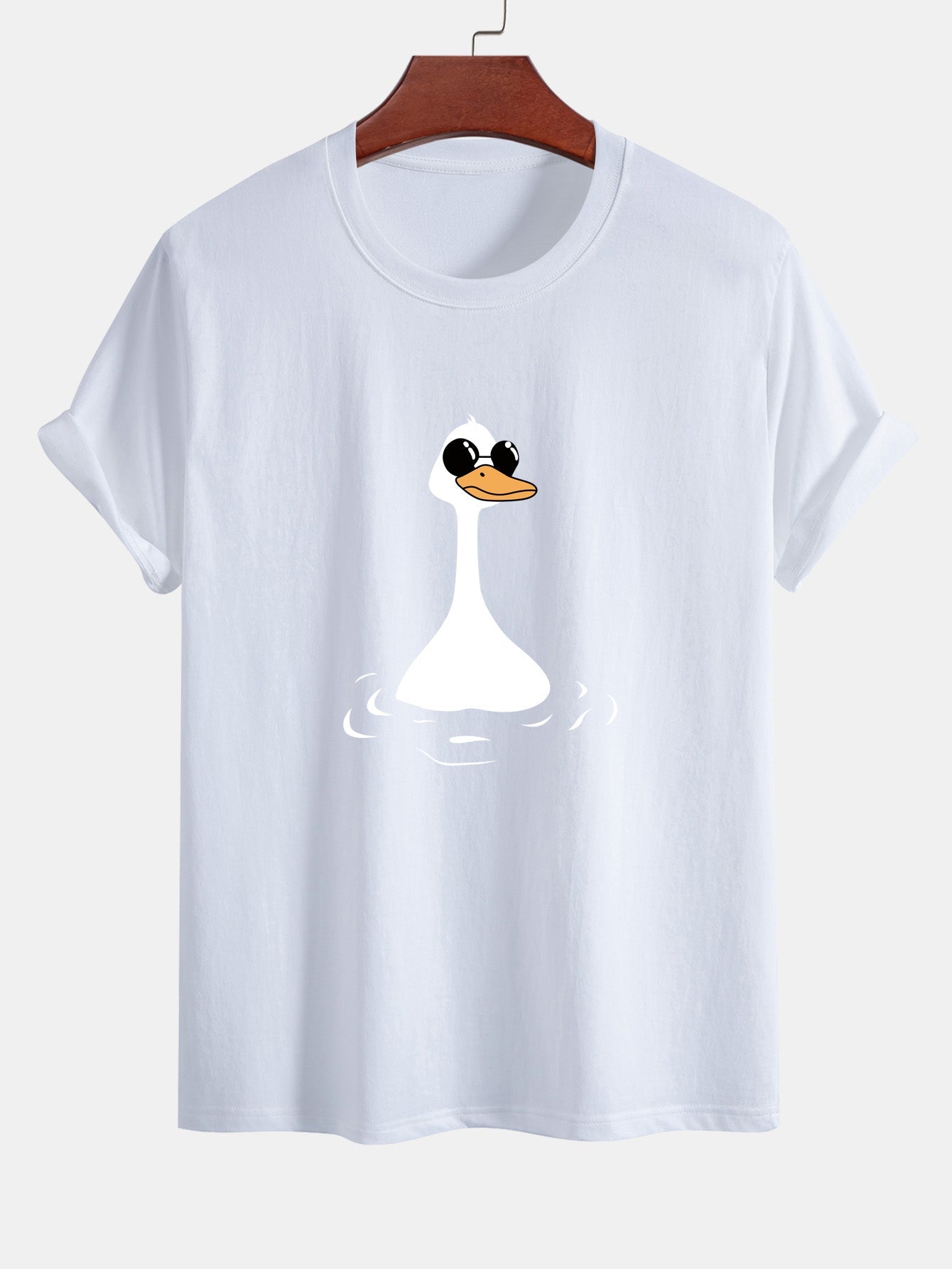 Regular Fit Sunglasses Goose Print Cotton T-Shirt