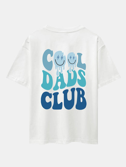 Cool Dads Club Back Print Drop Shoulder Oversize T-Shirt