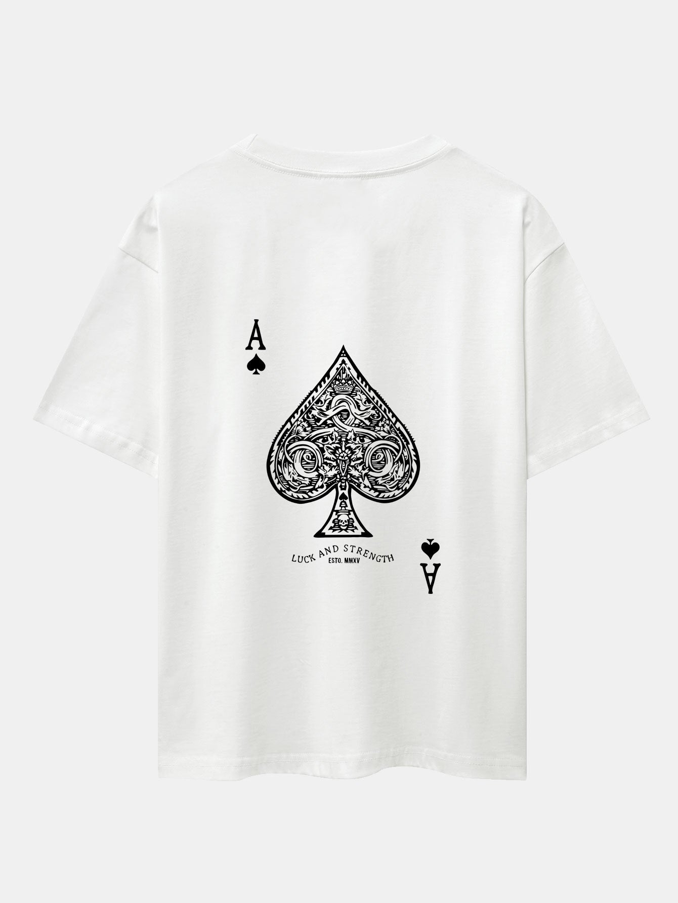 Ace Of Spades Print Drop Shoulder Oversize T-Shirt
