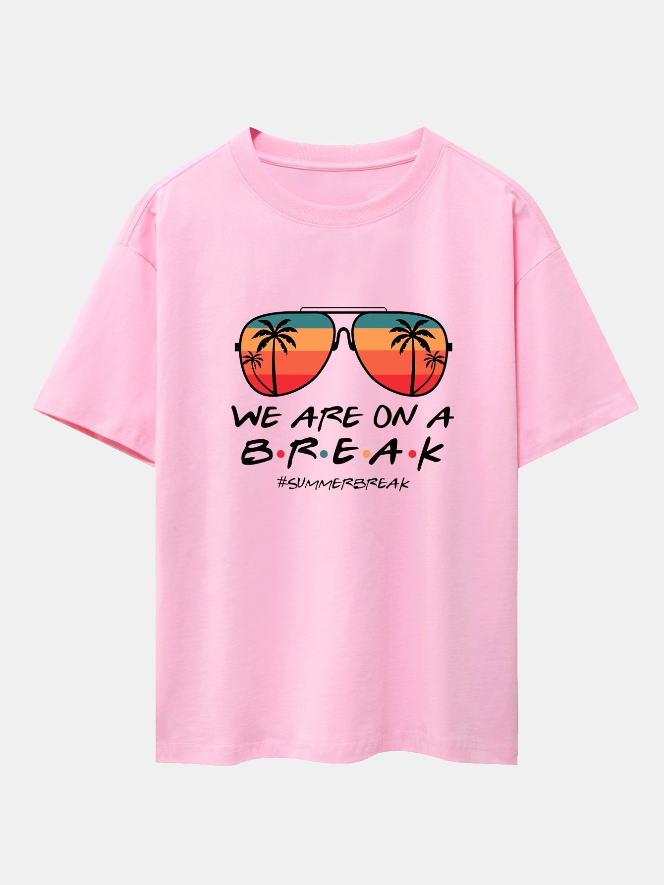 Sunglasses Palm Tree Print Drop Shoulder Oversize T-Shirt