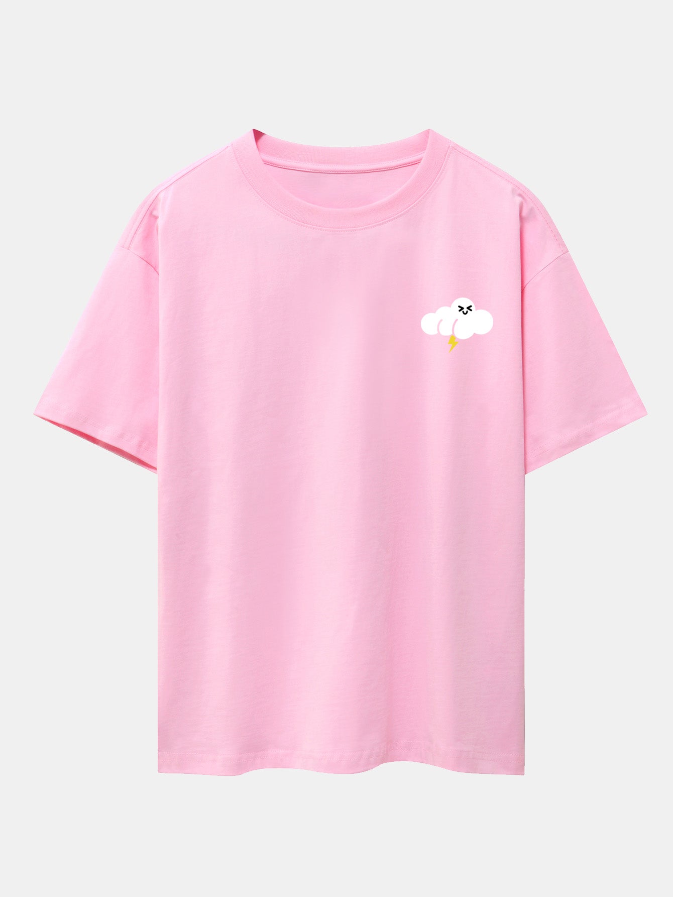 Thundercloud Print Drop Shoulder Oversize T-Shirt