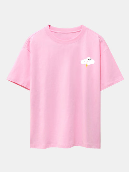 Thundercloud Print Drop Shoulder Oversize T-Shirt