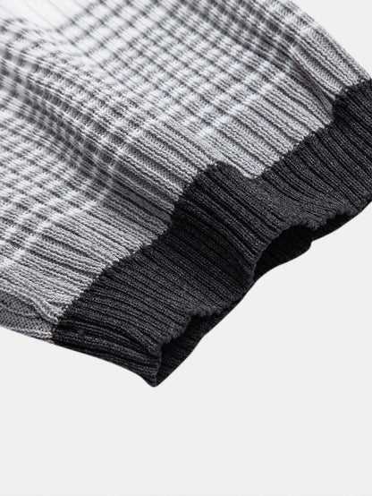 Striped Gradient Knitted Polo Shirt