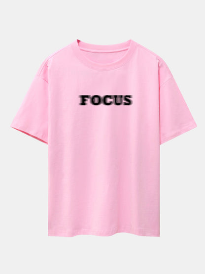 Vague Focus Print Drop Shoulder Oversize T-Shirt