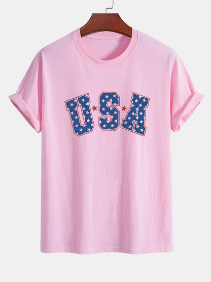 Regular Fit USA Print Cotton T-Shirt
