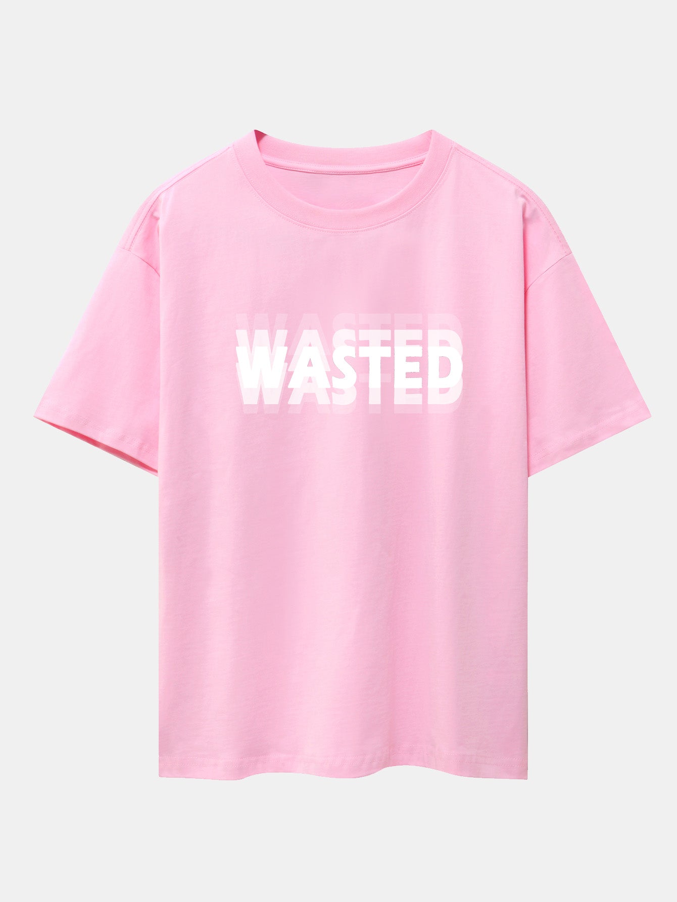 Wasted Print Drop Shoulder Oversize T-Shirt