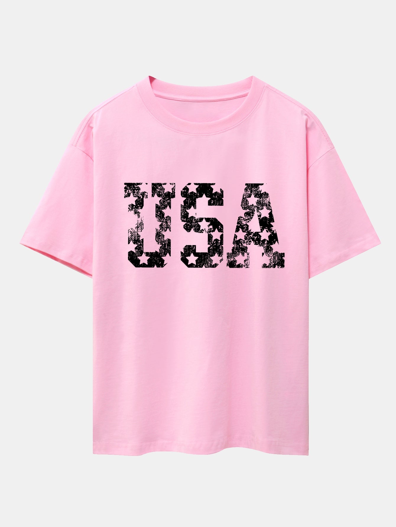 USA Print Drop Shoulder Oversize T-Shirt