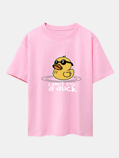 Yellow Duck With Sunglasses Print Drop Shoulder Oversize T-Shirt