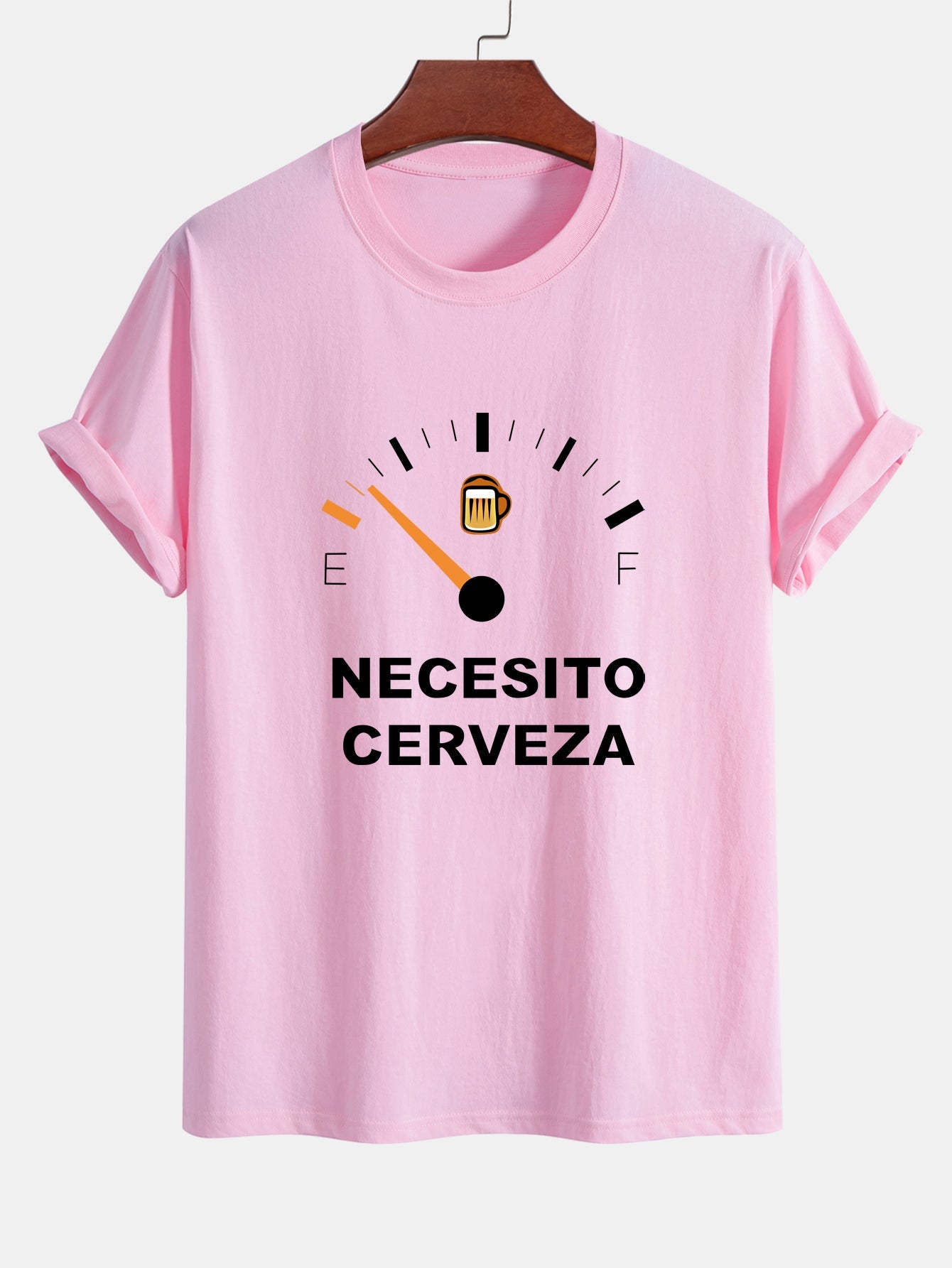 Regular Fit I Need Beer Print Cotton T-Shirt
