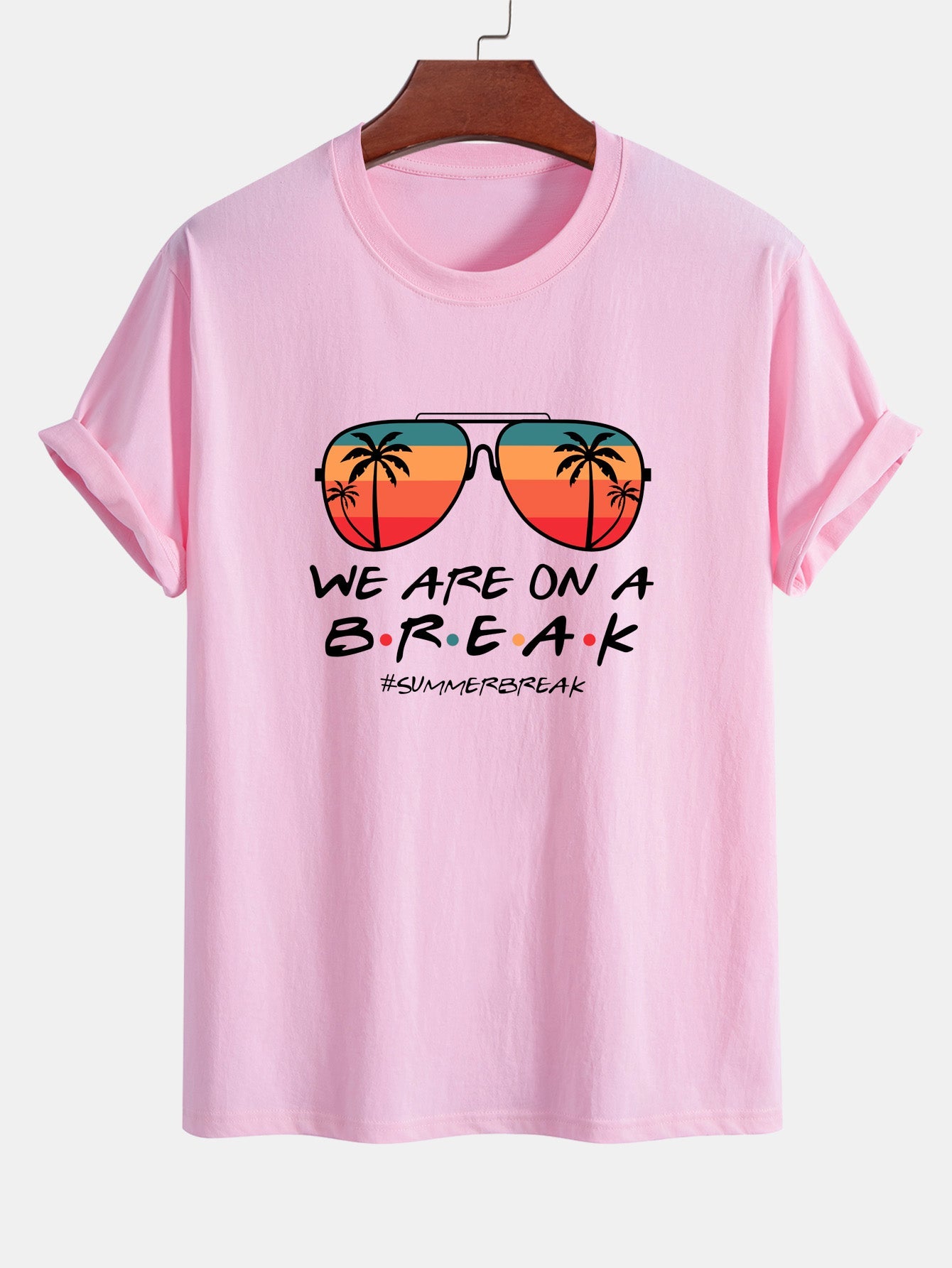Regular Fit Sunglasses Palm Tree Print Cotton T-Shirt