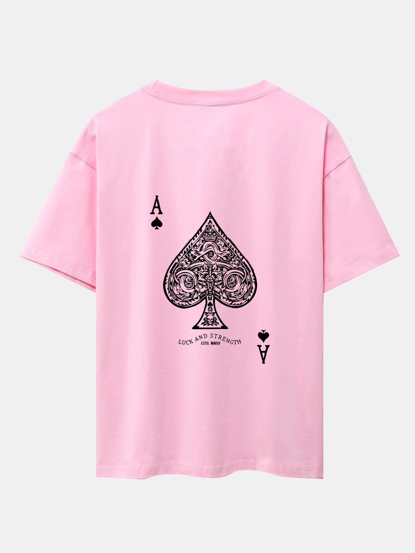 Ace Of Spades Print Drop Shoulder Oversize T-Shirt