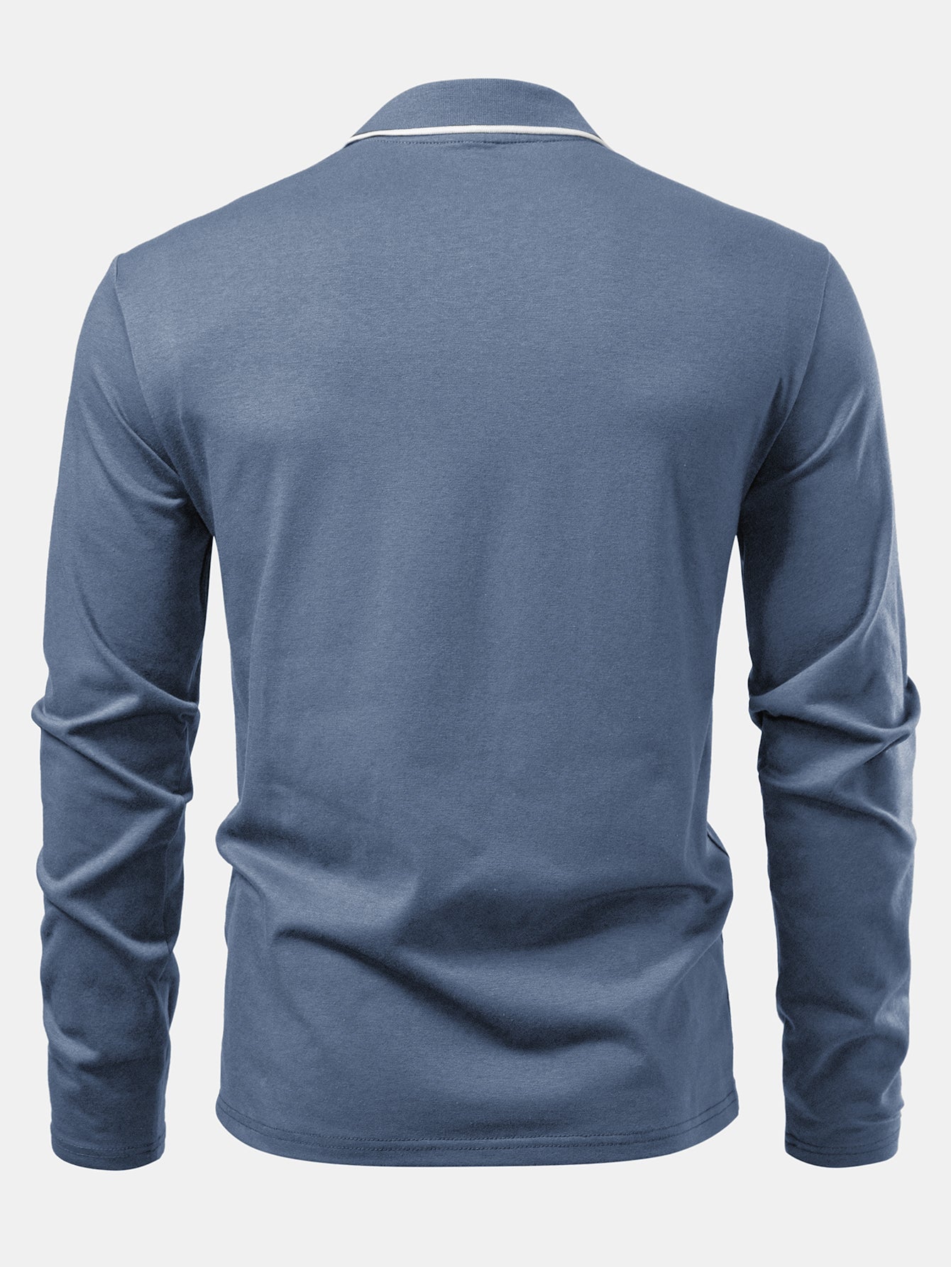 Long Sleeved Contrast Polo Shirt With Pocket