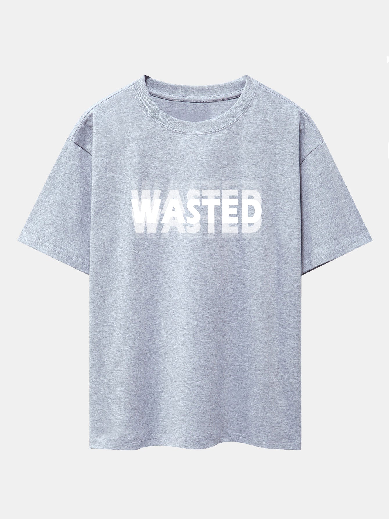 Wasted Print Drop Shoulder Oversize T-Shirt