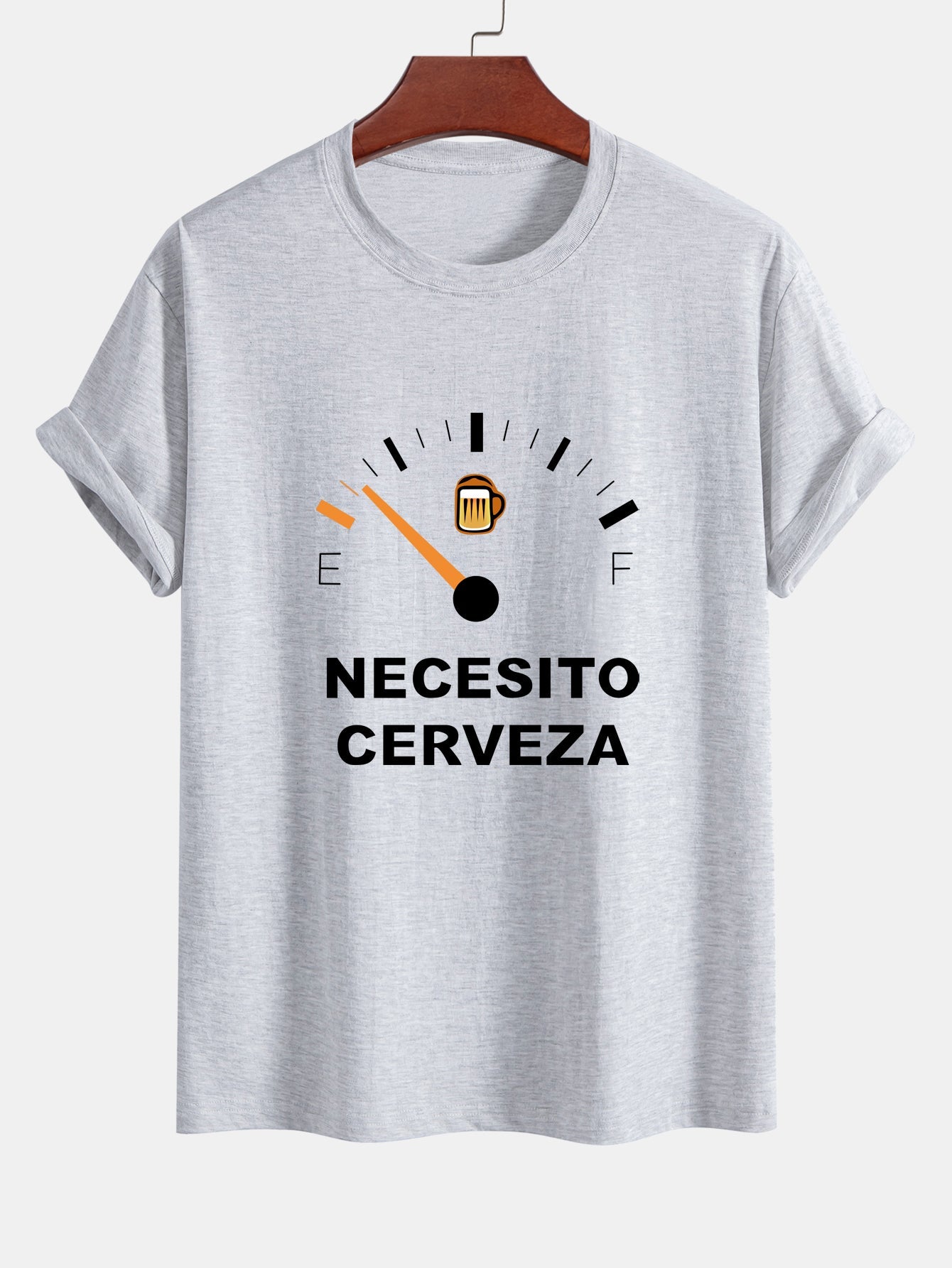 Regular Fit I Need Beer Print Cotton T-Shirt