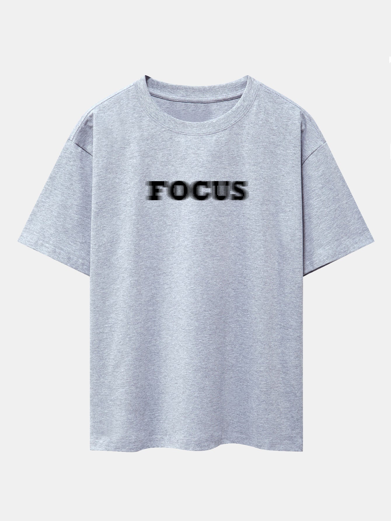 Vague Focus Print Drop Shoulder Oversize T-Shirt