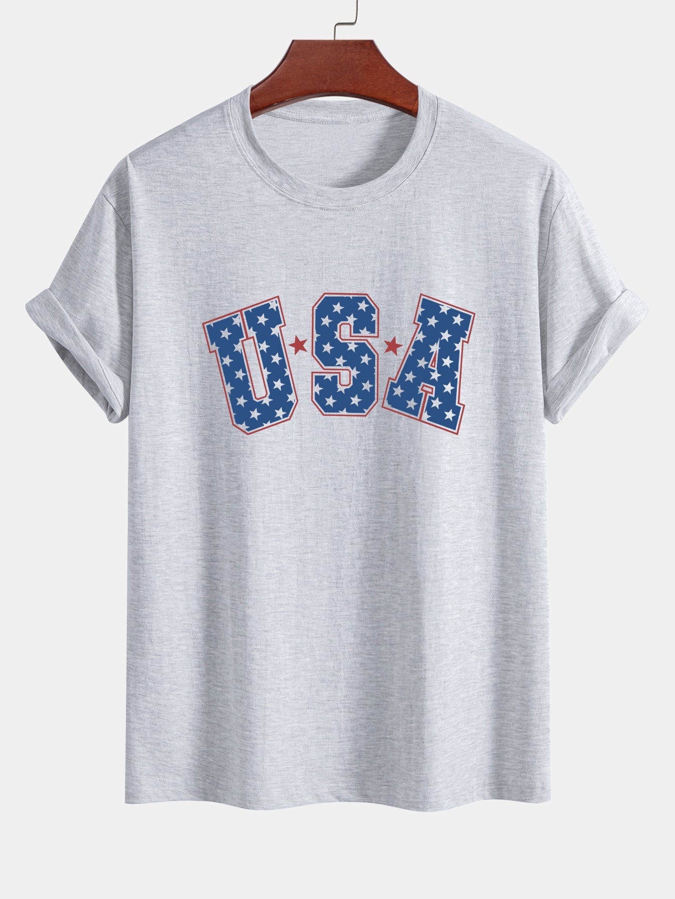 Regular Fit USA Print Cotton T-Shirt