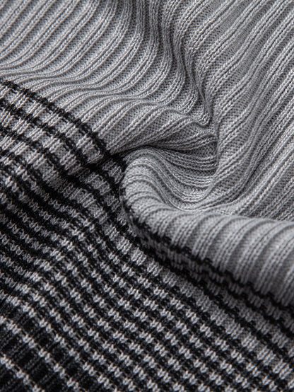 Striped Gradient Knitted Polo Shirt