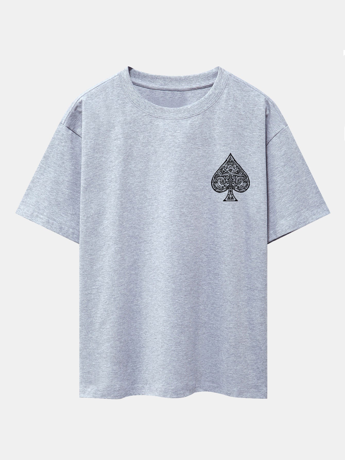 Ace Of Spades Print Drop Shoulder Oversize T-Shirt