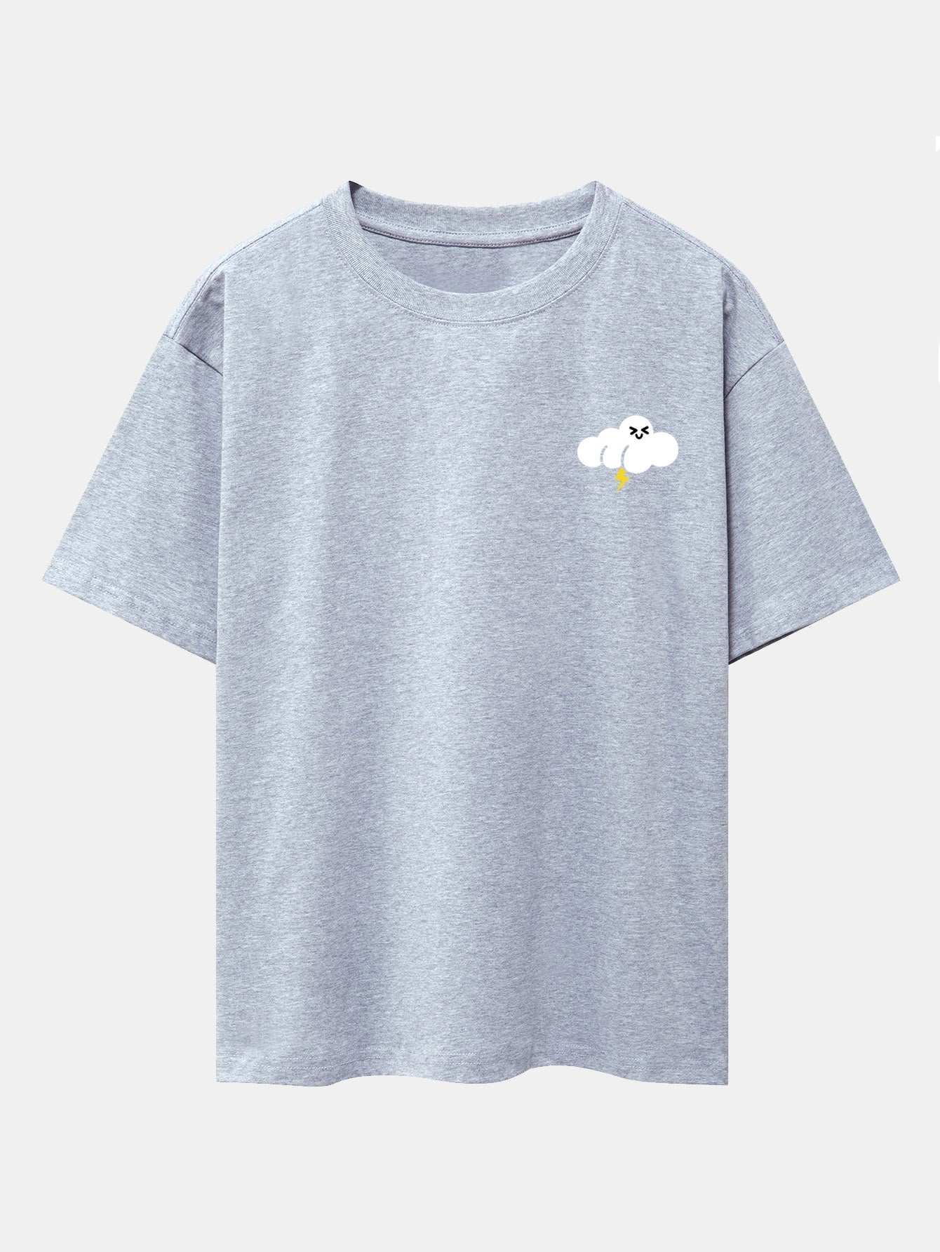 Thundercloud Print Drop Shoulder Oversize T-Shirt