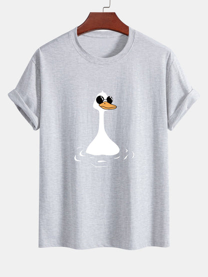 Regular Fit Sunglasses Goose Print Cotton T-Shirt