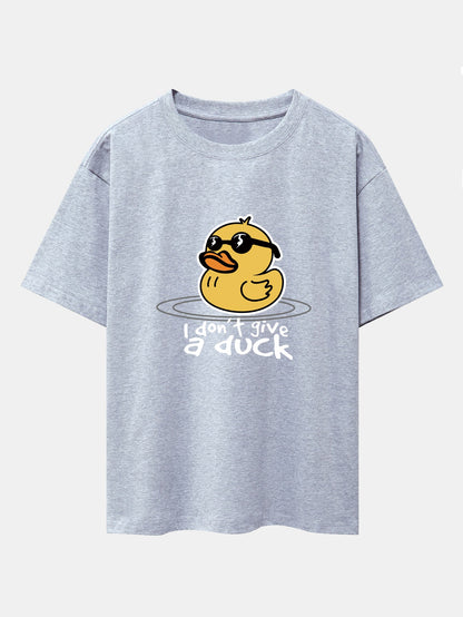 Yellow Duck With Sunglasses Print Drop Shoulder Oversize T-Shirt