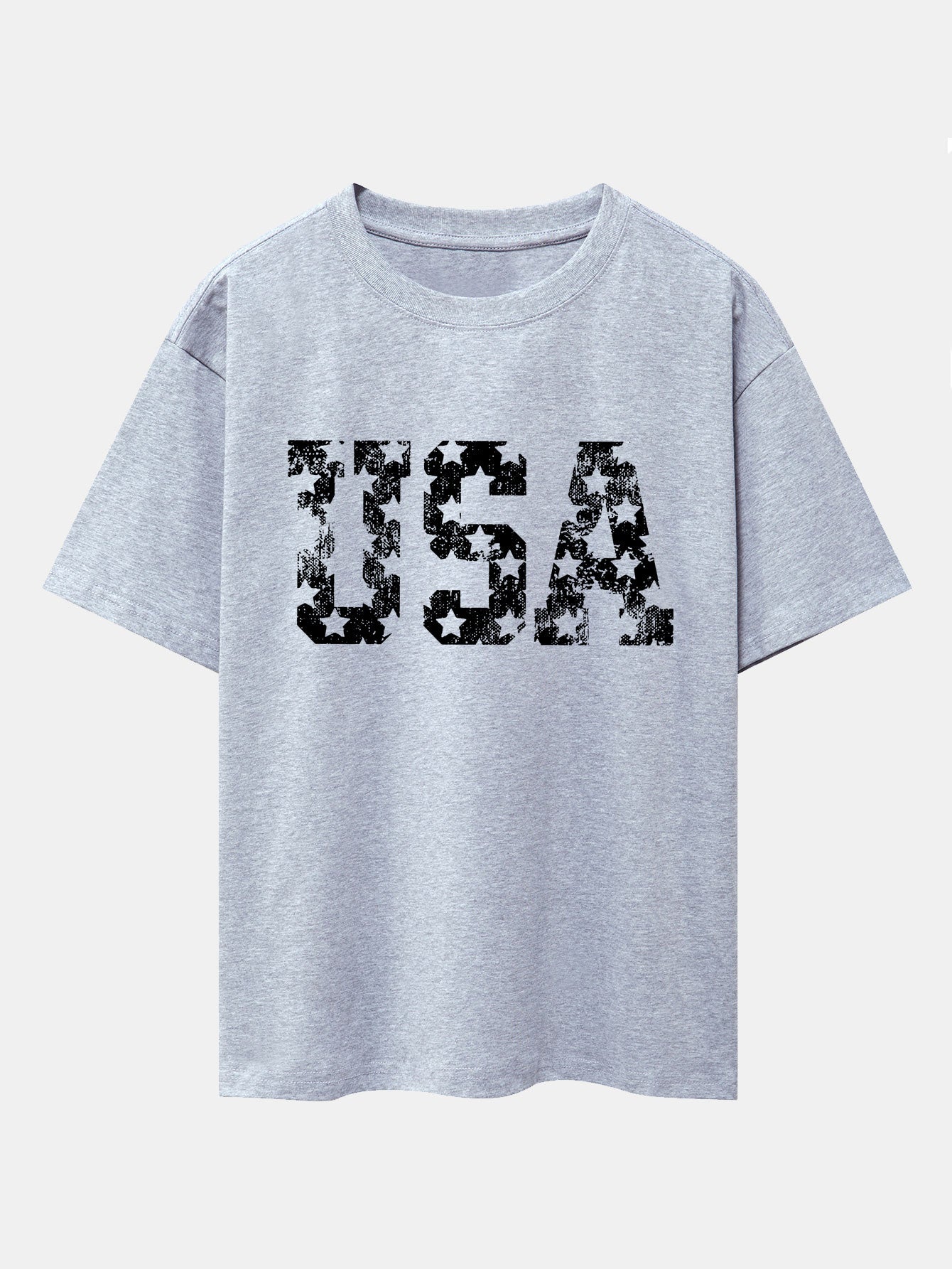USA Print Drop Shoulder Oversize T-Shirt