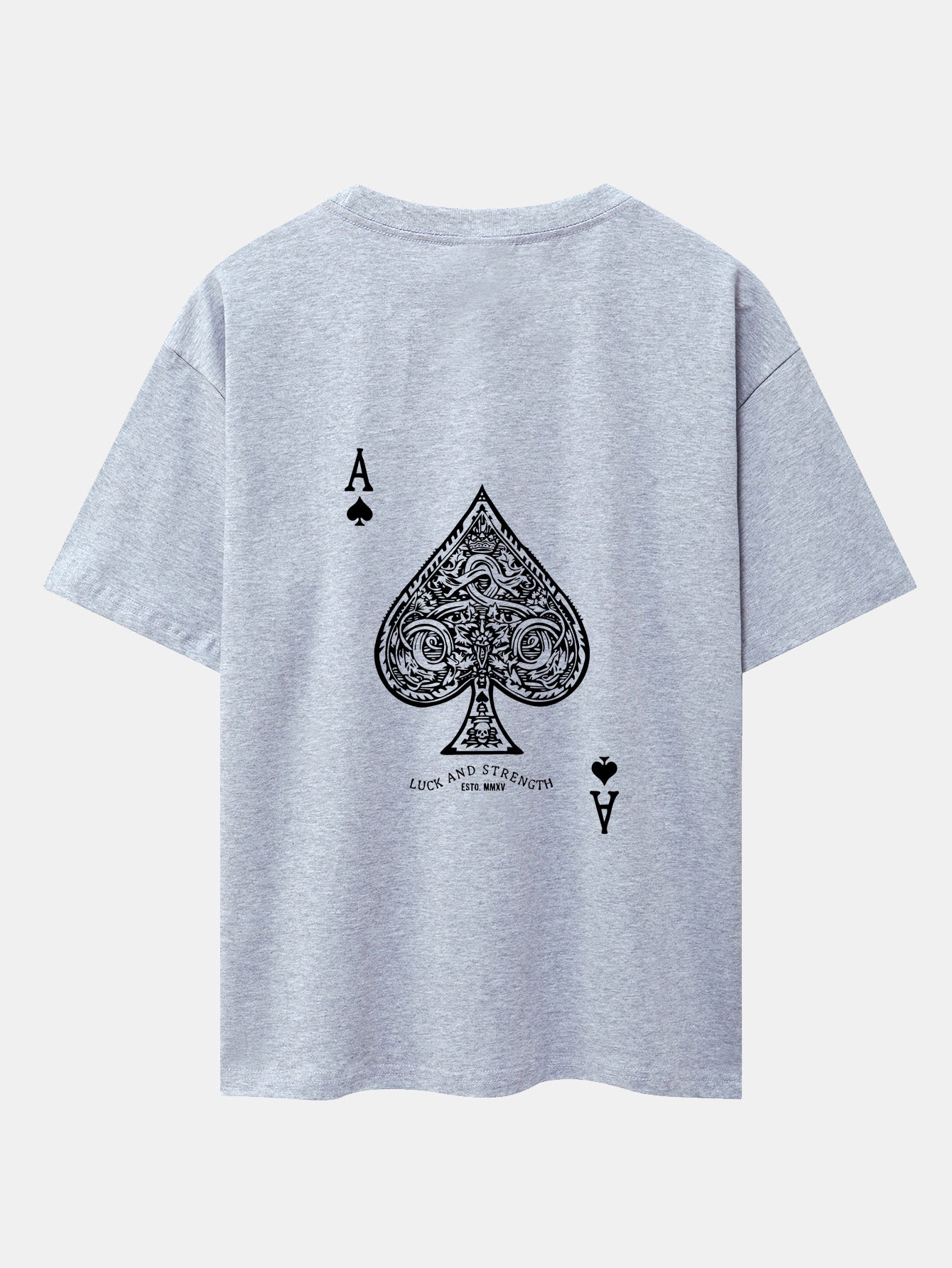 Ace Of Spades Print Drop Shoulder Oversize T-Shirt