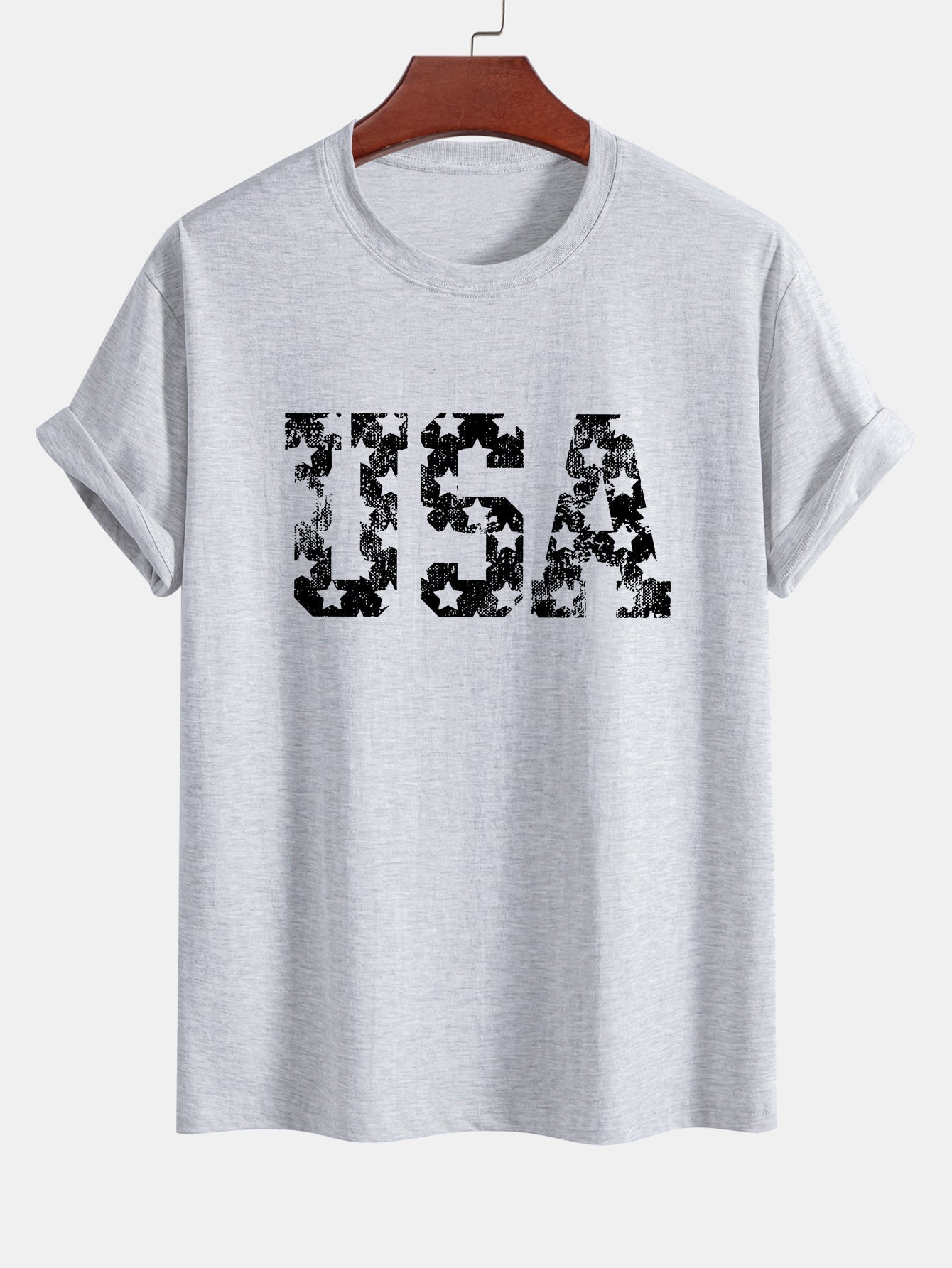 Regular Fit USA Print Cotton T-Shirt