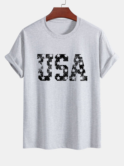 Regular Fit USA Print Cotton T-Shirt