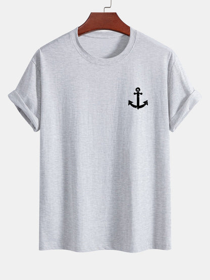 Regular Fit Anchor Print Cotton T-Shirt
