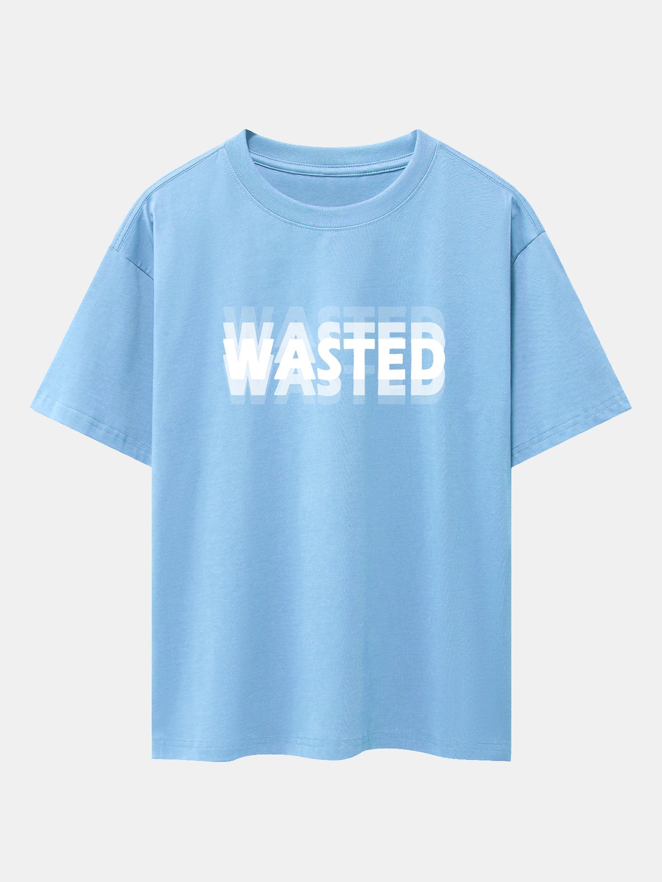 Wasted Print Drop Shoulder Oversize T-Shirt
