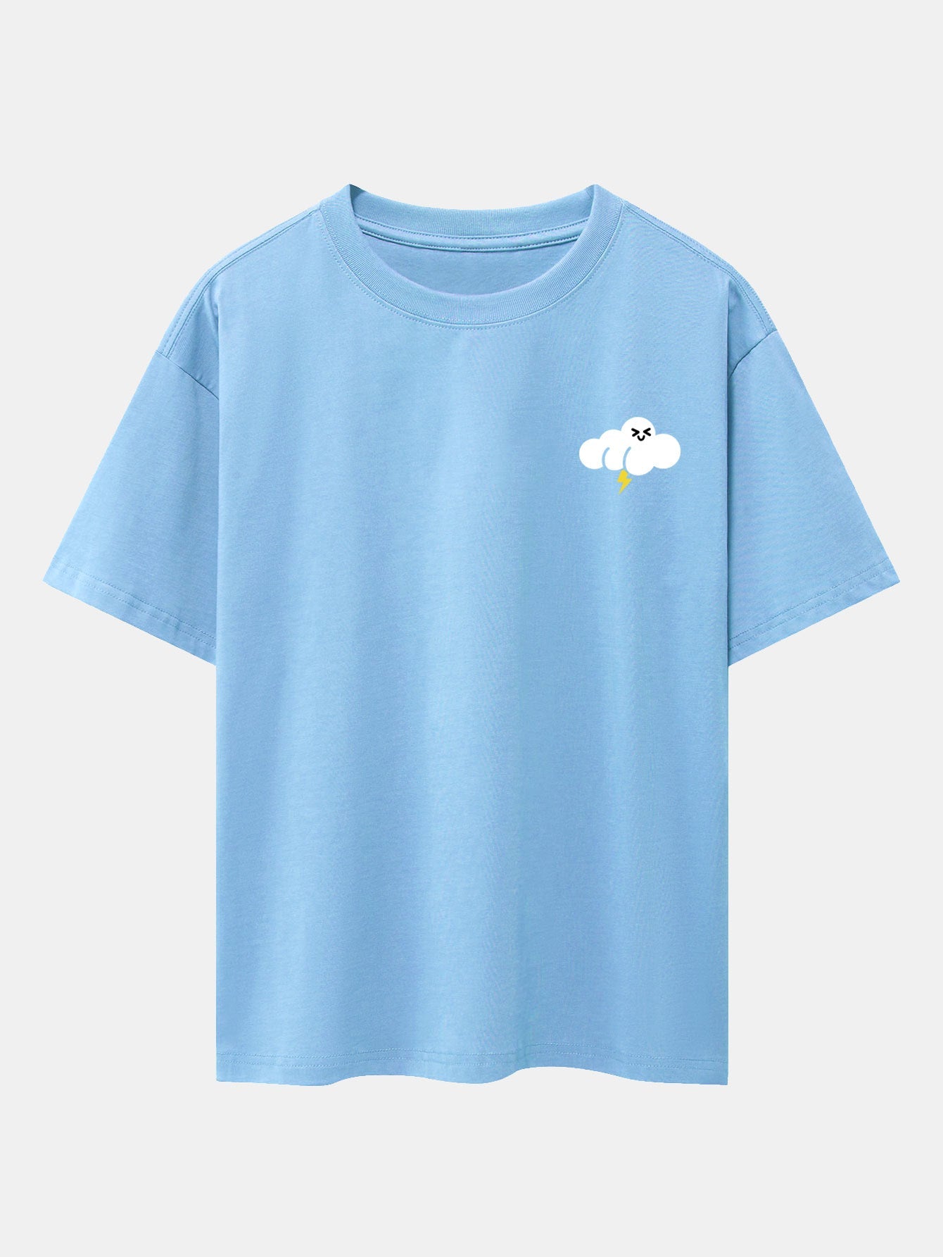 Thundercloud Print Drop Shoulder Oversize T-Shirt