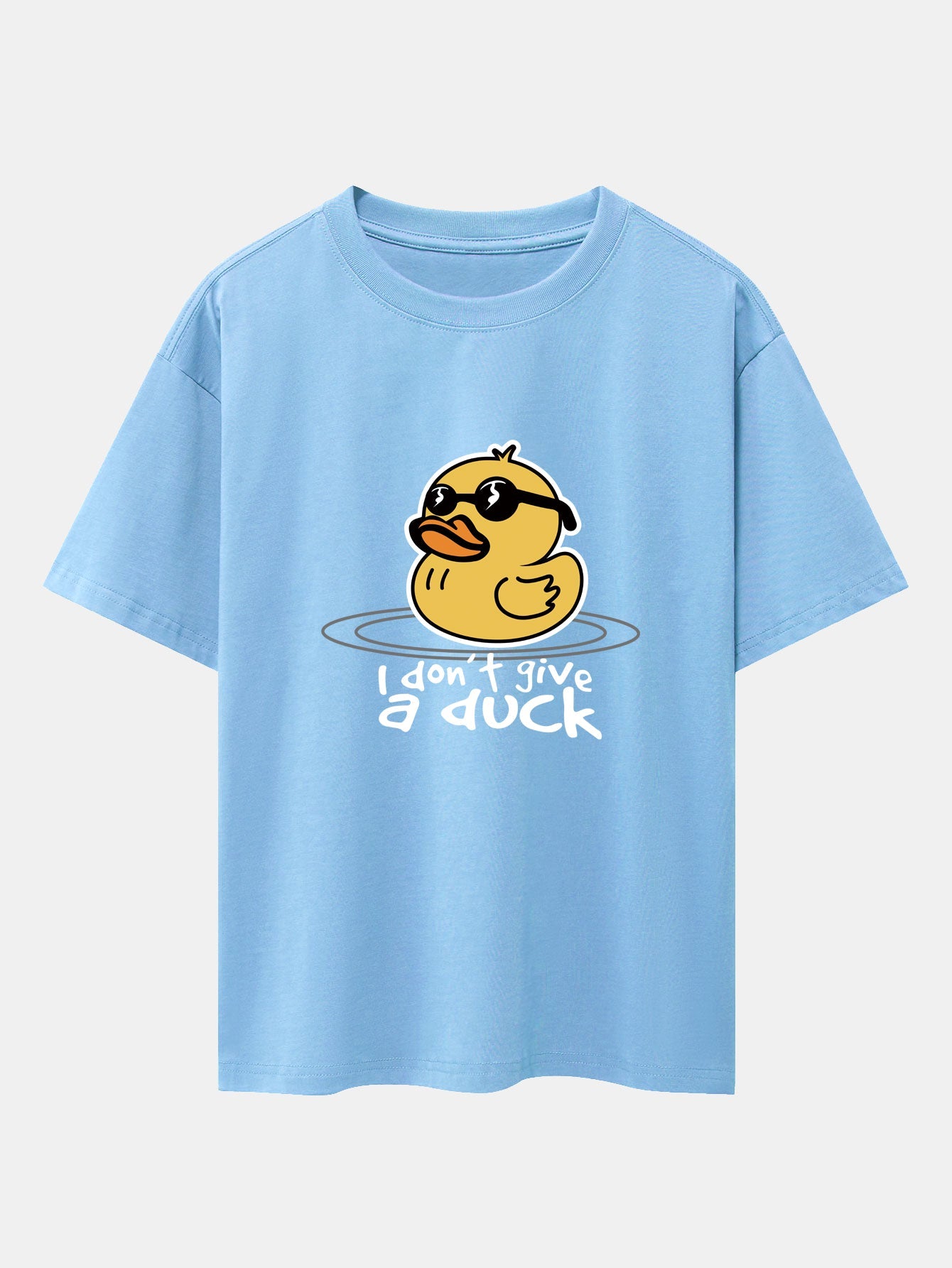 Yellow Duck With Sunglasses Print Drop Shoulder Oversize T-Shirt
